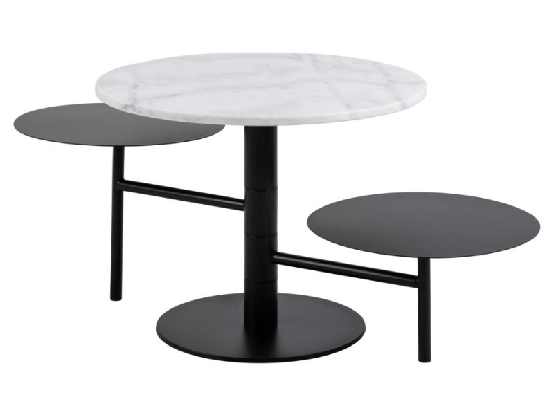 Stolik kawowy Lahti biały marmur/ czarny - ACTONA